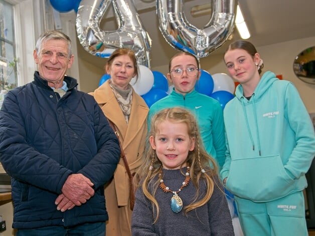 Sam and Bernadette Ellis, Ella Kelly, Caolainn Keogh and (front) Cara Keogh