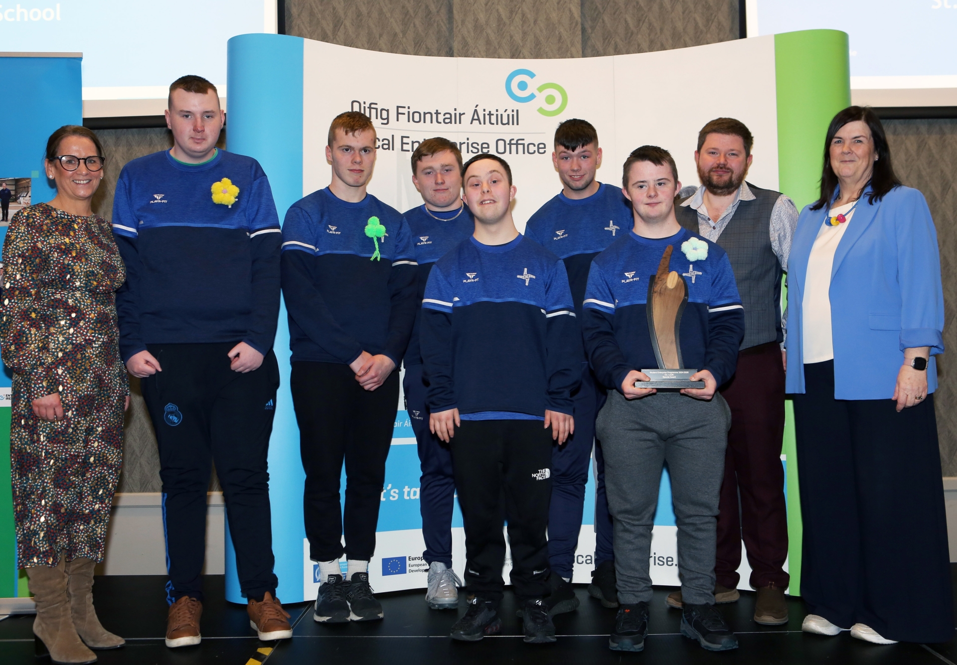 All photos: Jenny Callanan Photography Thursday 13 March saw local secondary school students and their teachers gather at the Fairways Hotel in Dundalk for the Louth Student Enterprise Awards 2025. Thie event saw an impressive 130 students, representing 51 innovative enterprises, present their entrepreneurial ideas and showcase their hard work. Here is a gallery of this year's prizewinners. Below: Winner of the Best Stand Award for Louth are Jake McManus Todd, Simon Cranny, Luke Kenny, Tadgh McConville, Sean Griffin, Nick Mackin and Kevin Trainer, of St Brigids, Dundalk, with their company Marvellous Makers at St Brigids