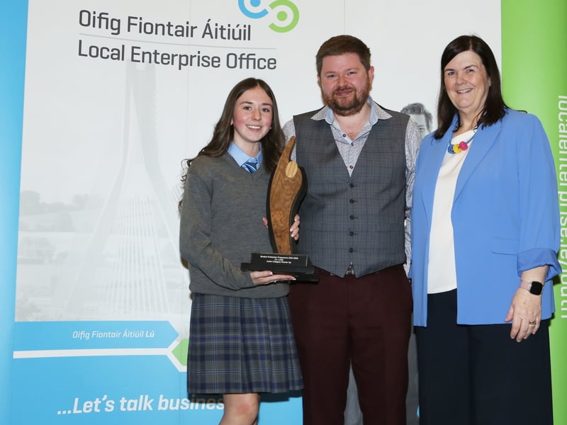 Below: Runner Up of the 2025 Junior Student Enterprise Award for Louth is Abby Gray (Bunches of Buttons) from St. Josephs Secondary, Drogheda.