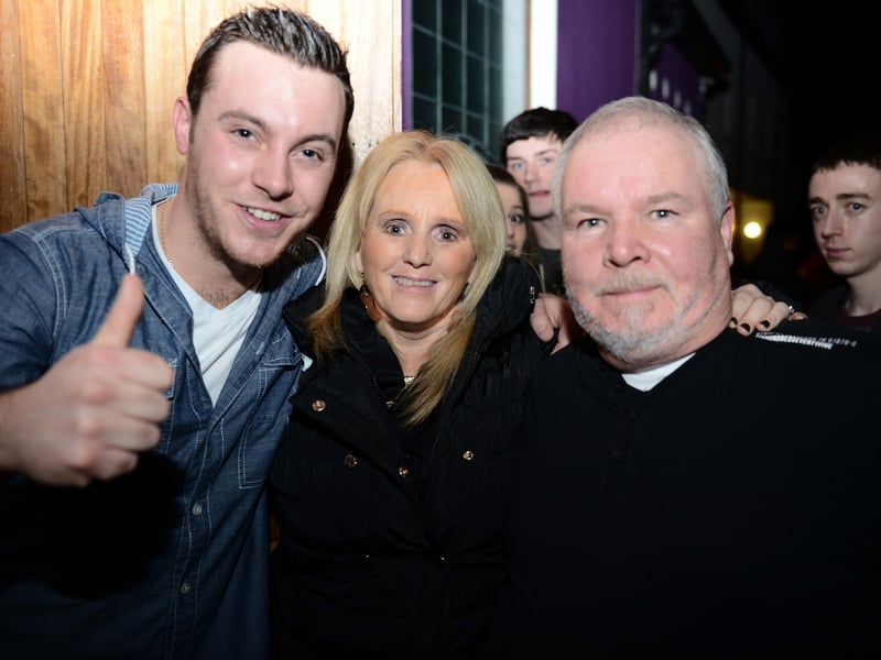 Caption: Nathan Carter with John Nugent and Veronica Crone after the concert in Cooney's Hotel