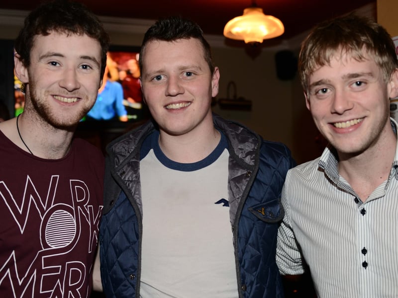 Caption: Willie Flanagan, Joey Connor and Michael Cooney Jnr at the Nathan Carter concert in Cooney's Hotel, Ballymahon
