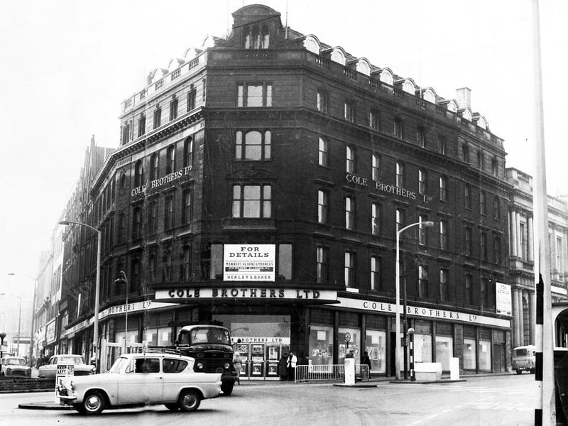 The old Cole Brothers department store stood at the corner of Fargate and Church Street, in Sheffield city centre, for many years, before the new premises opened at Barker's Pool in 1963. The original site, still widely known as Coles Corner, is now home to a Burger King restaurant.