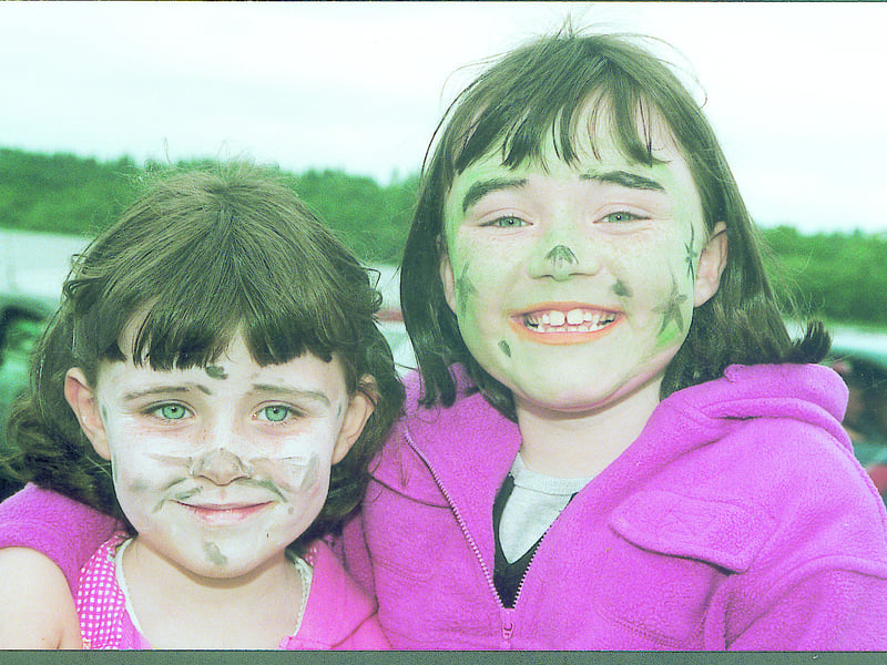 Caption: Sisters Fionnuala and Joanne Doyle from Aughnacliffe looked the part in their face paint at the recent Dring Summer Festival Picture: Joe McDonagh