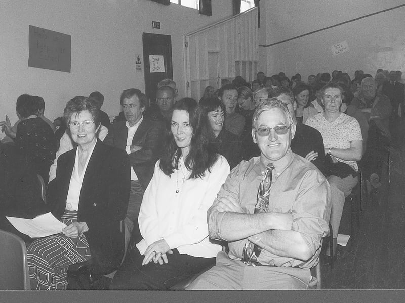 Caption: A section of the large crowd that attended the meeting pledging support for the fight to keep Newtownforbes Secondary School open