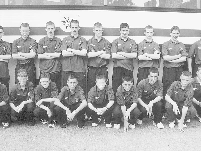 Caption: The Longford Kennedy Cup squad pictured prior to their departure for the National Tournament in Limerick. Also in the photo are team coaches Leo Devlin (left) and Denis O’Brien (right). Picture: Joe McDonagh