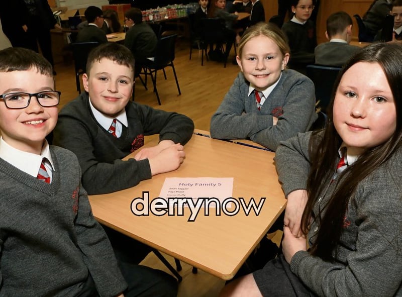Holy Family PS quiz team 5. (Photos - Tom Heaney, nwpresspics)