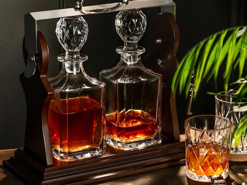 Tantalus Set of 2 Whiskey Decanters €200 Ideal for both preserving and showcasing the finest spirits this set will certainly leave a lasting impression on guests, a great gift idea for those whiskey connoisseurs who love to entertain.