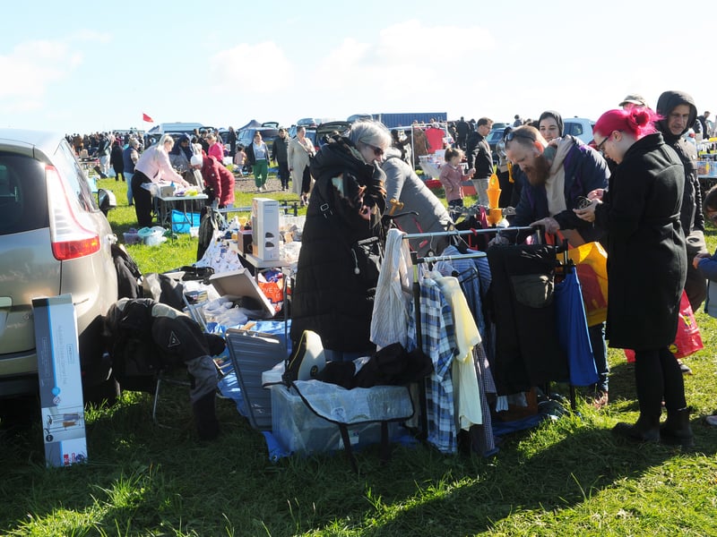 A variety of stalls at the car boot sale.