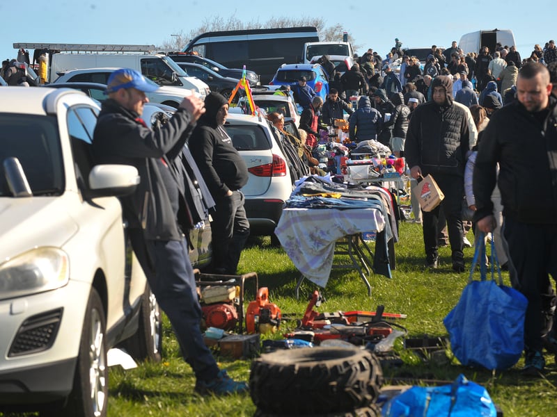 Plenty of stalls and visitors to the car boot sale in Yeadon.