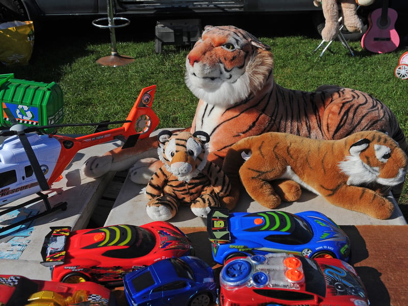 Plenty of colourful toys for sale at the market.
