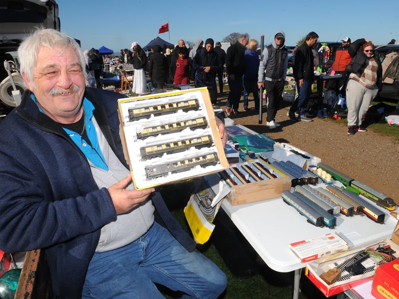 Trader Paul Tidswell, of Odsal, with his stall of model trains. He said: "It's busy up here and we get a lot of people coming up. We've done quite well over the past few years here."