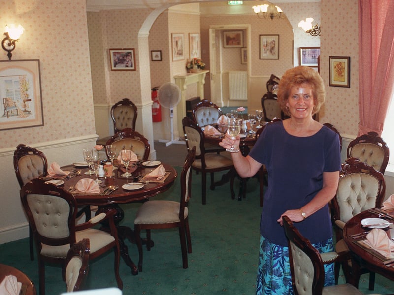 Wendy Woodhouse at Peggotty's Restaurant, on Langsett Road, Hillsborough, Sheffield, in 1999