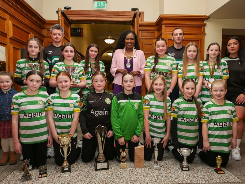 The Mayor of Derry and Strabane, Councillor Lilian Seenoi-Barr hosted a civic reception for Top of the Hill Celtic U-11 ladies team in recognition of the success in the last year, winning 8 cups (Magherafelt Cup, Top of the Hill Celtic plate, Maiden City Cup, Foyle Cup Plate, Bushmills Cup, Westport Cup, Tristar Cup and the D&D Winter Cup).