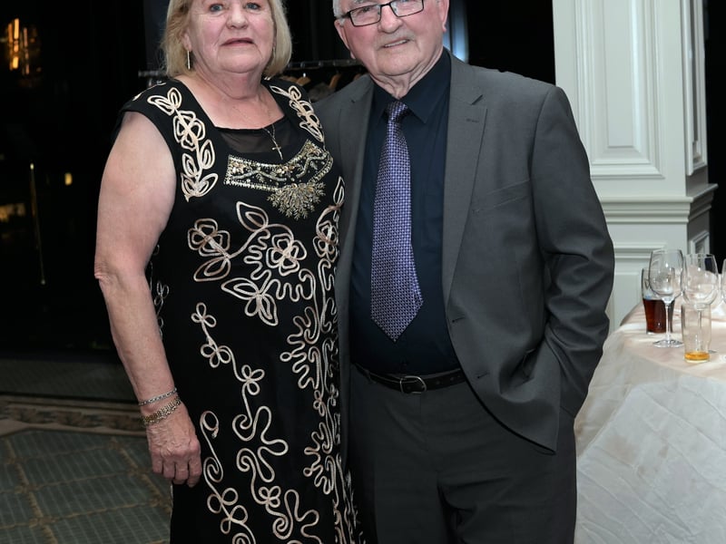Caption:  Pat Lawrence & Liam Forde, Longford LGFA president. Photo: Syl Healy.