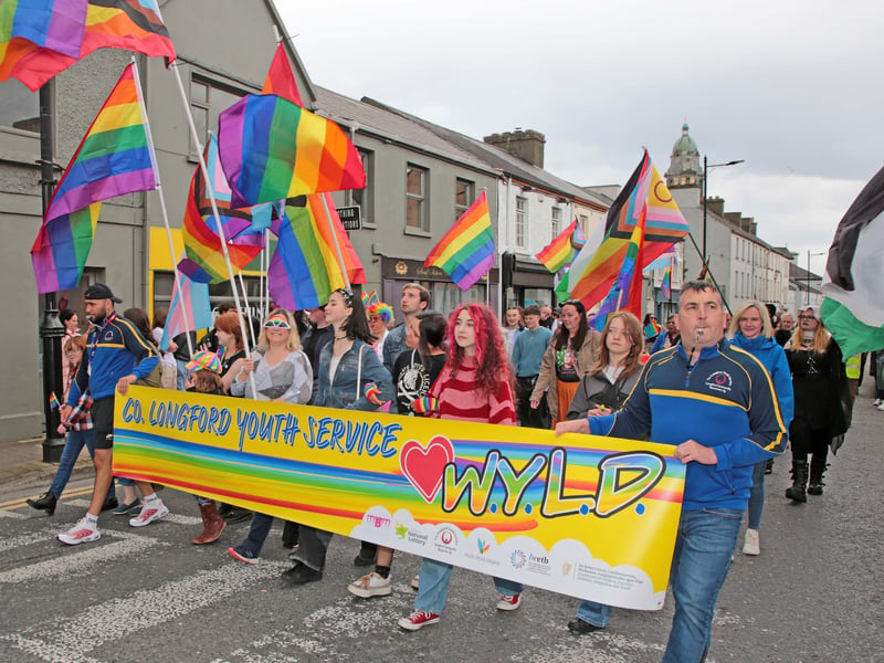 Caption: Marching behind the Co Longford Youth Service at last Saturday's first ever Longford Pride parade