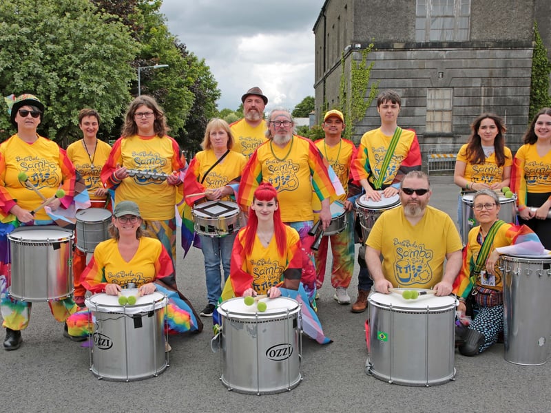 Caption: Soundtrack to the Parade: The Bula, Bula Band who performed in the inaugural Longford Pride parade