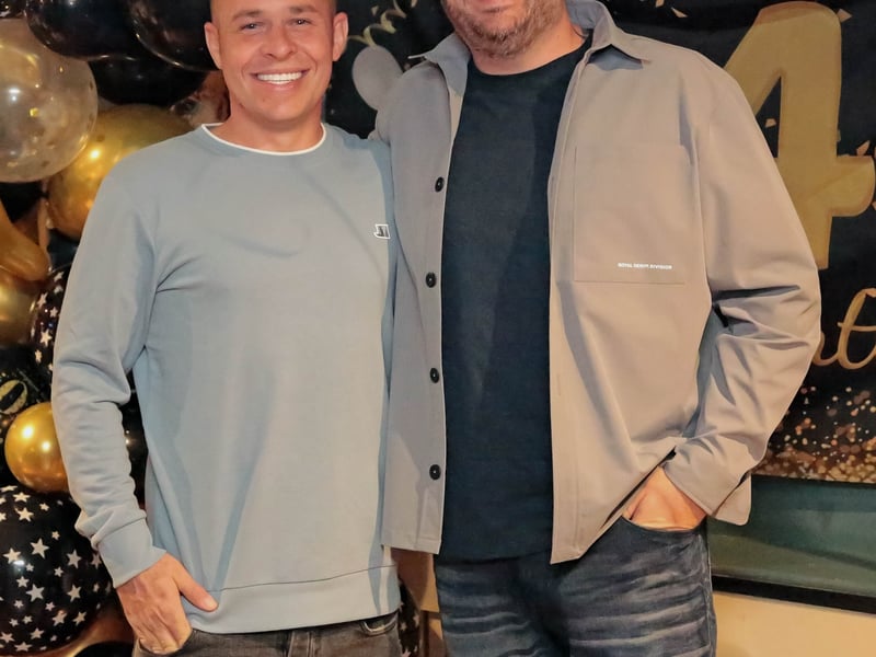 Caption: James and Kevin Hussey