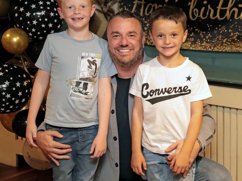 Caption: Kevin jr., Kevin and Kia
