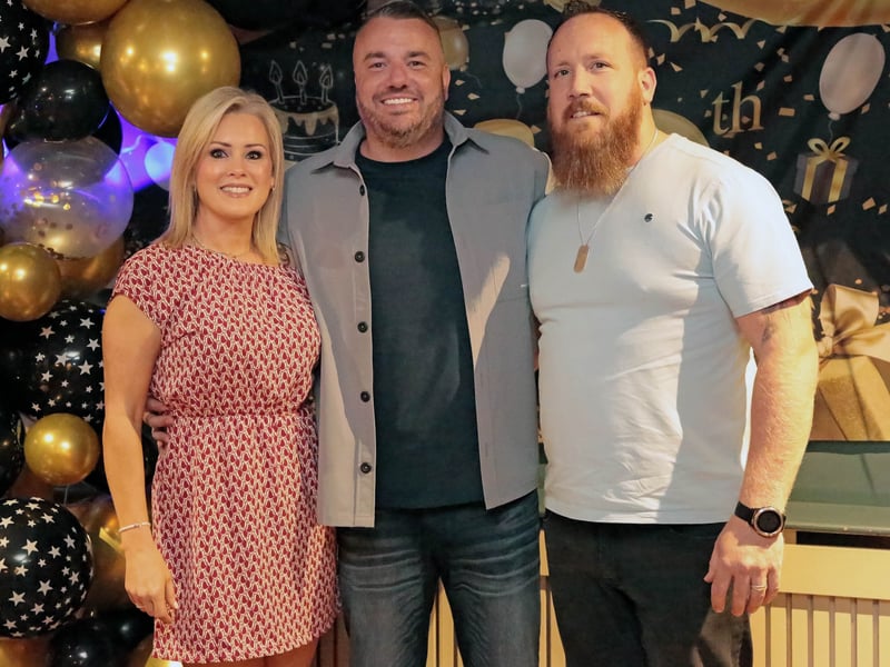 Caption: Kevin with Josie and Paul Campbell