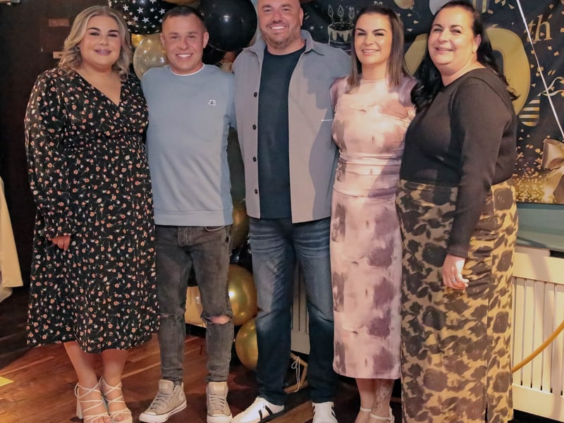 Caption: Leanne, James, Kevin, Lindsey and Laura Hussey