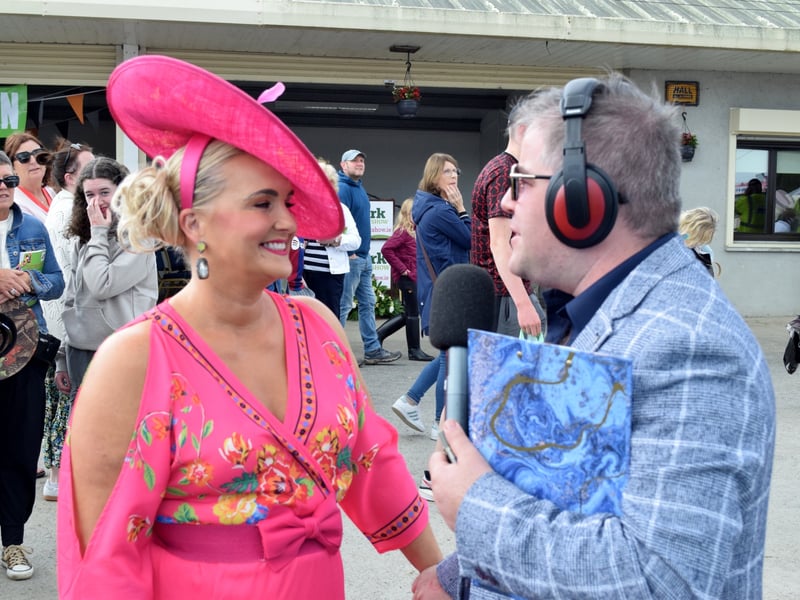 Tracey Millea being interviewed by Bernard Hayden on KCLR fm, at The 198th Iverk Show.