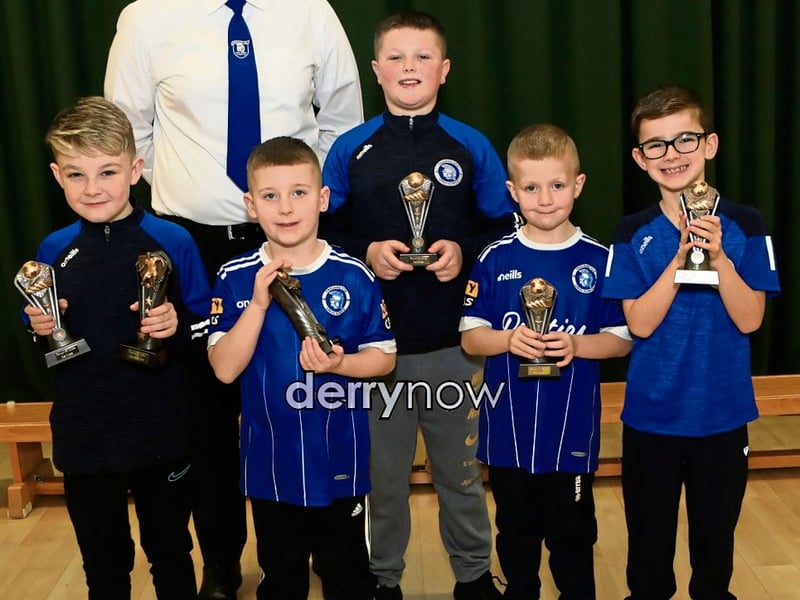 Top Goalscorers with Diolain Ward at the Trojans Youth & Community Group annual Youth Presentation of Awards held in St. Cecilia’s College.