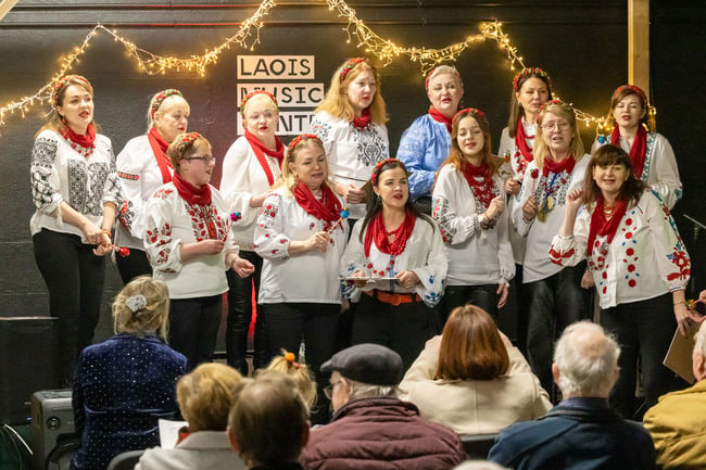 The Malva Ukrainian Community Choir performing at the Laois School of Music and Music Generation Laois Adult Students Christmas Concert in Laois Music Centre.