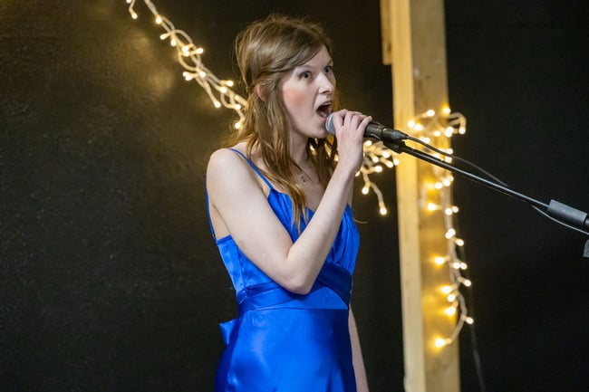 Lucy Hood performing at the Laois School of Music and Music Generation Laois Adult Students Christmas Concert in Laois Music Centre.
