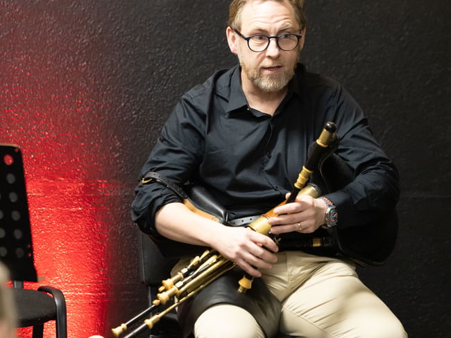 David Page performing at the Laois School of Music and Music Generation Laois Adult Students Christmas Concert in Laois Music Centre.