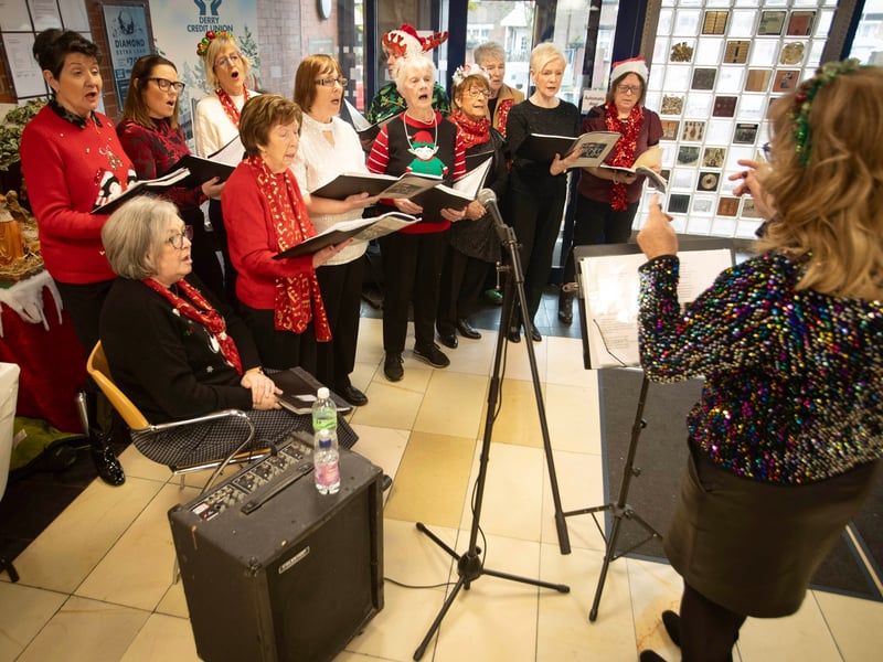 The Momentum Choir performing at 'Santa Saturday'.
