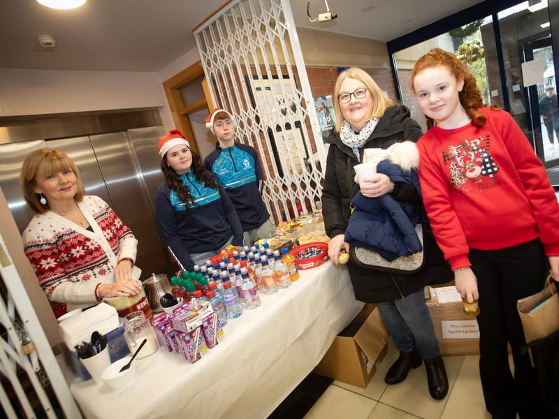 The refreshment stall at 'Santa Saturday' packed with goodies.
