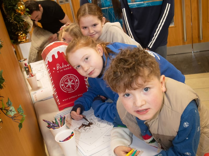 Children enjoying arts and crafts at the Derry Credit Union's 'Santa Saturday'.