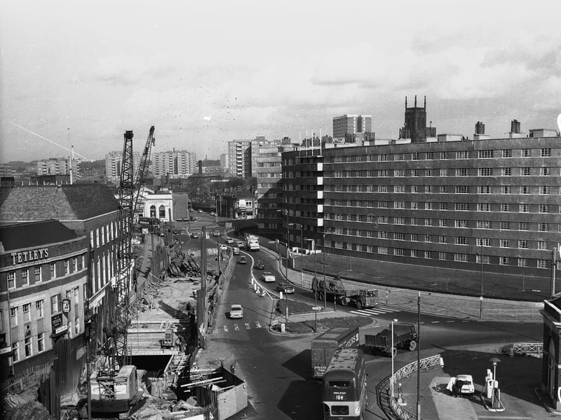 Quarry Hill flats, in Leeds, pictured in 1967, just over a decade before demolition began