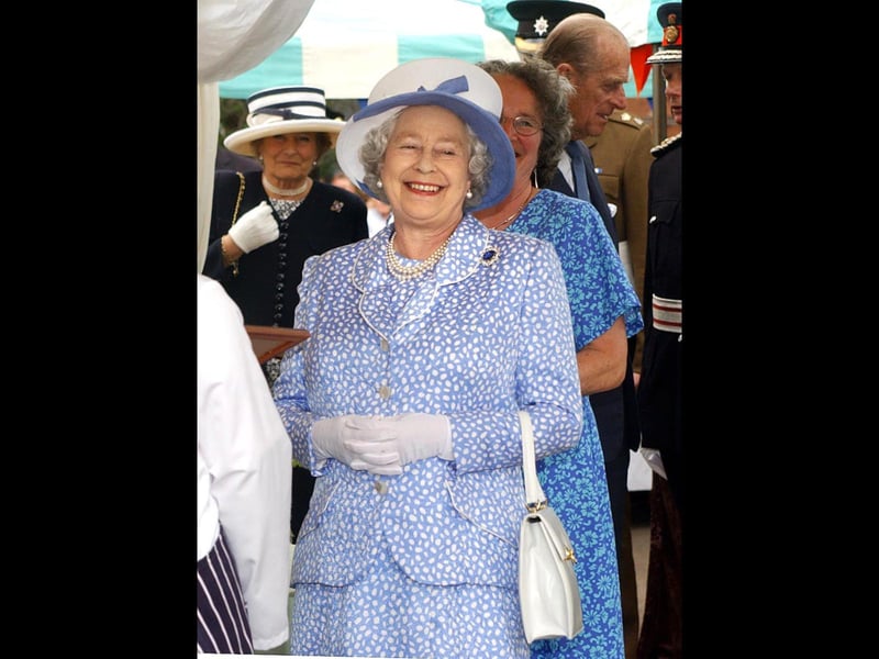 Queen Elizabeth II during a visit to Ludlow Market, on 10 July 2003.