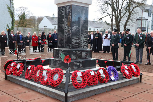 Members of the public gathered at Ballycastle’s War Memorial to pay their respects and lay wreaths on Remembrance Sunday. 