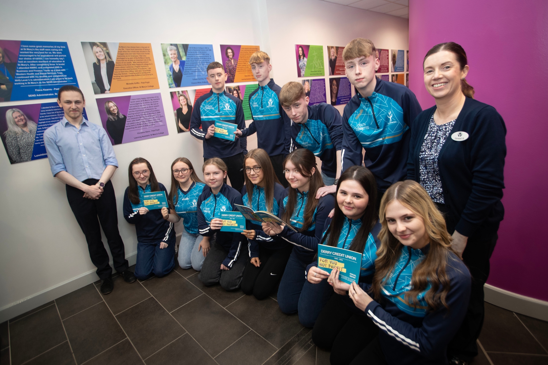 The Derry Credit Union Youth Committee pictured at Monday night's Annual General Meeting in St. Mary's College, Derry. (Photos: Jim McCafferty Photography)