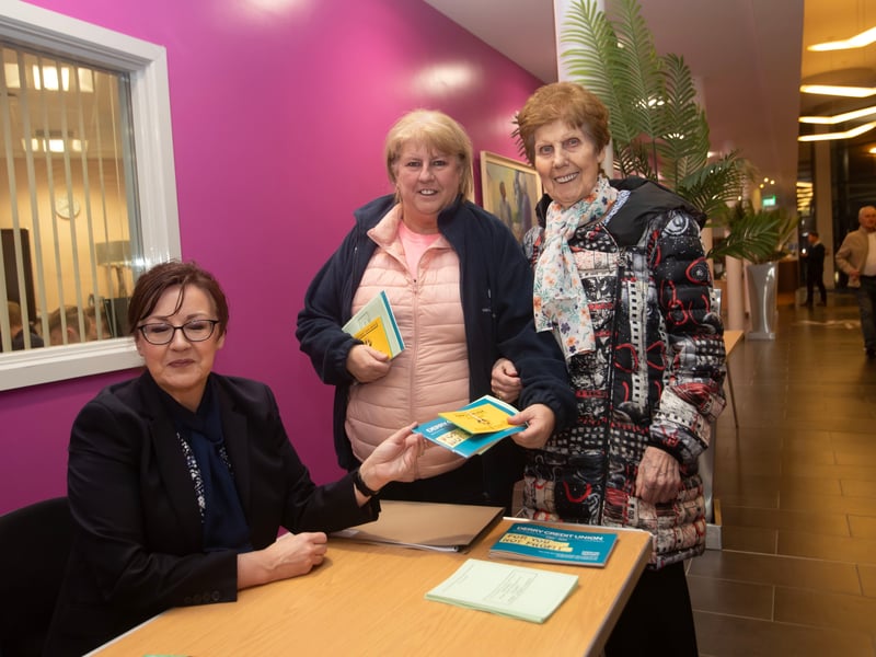 Joanne Barr, Derry Credit Union pictured with some members at the AGM.