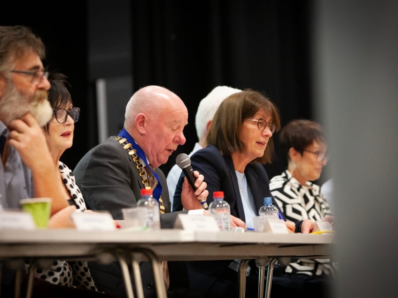 Derry Credit Union president Colm McCauley addressing the attendance on Monday night.