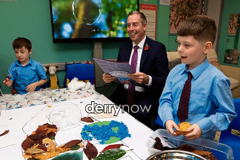 IN PICTURES: Education Minsister Paul Givan visits St John's Primary School