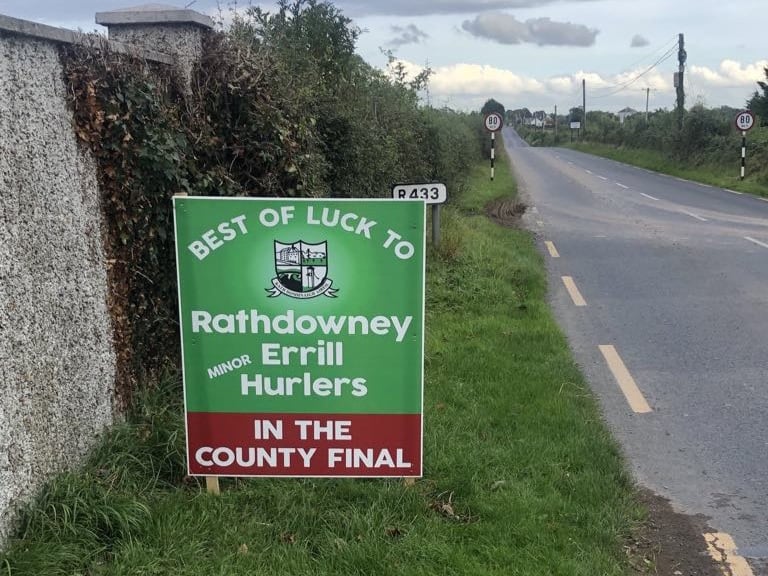 Rathdowney and Errill have been decked out with flags, window displays and bunting ahead of the Laois senior hurling final against Clough/Ballacolla. Local businesses and homes have come out in force to show their support.