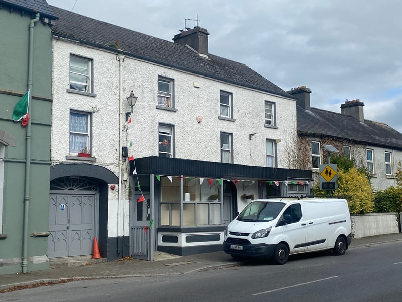 Rathdowney and Errill have been decked out with flags, window displays and bunting ahead of the Laois senior hurling final against Clough/Ballacolla.  Local businesses and homes have come out in force to show their support.