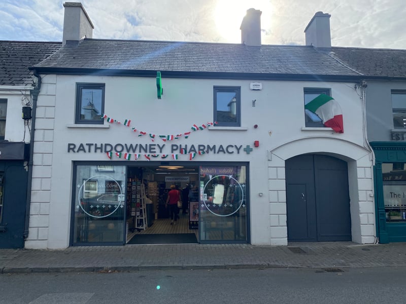 Rathdowney and Errill have been decked out with flags, window displays and bunting ahead of the Laois senior hurling final against Clough/Ballacolla.  Local businesses and homes have come out in force to show their support.