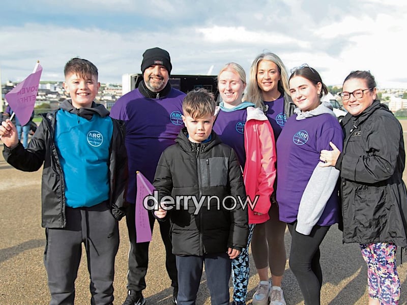 The Stewart Family walking in memory of Donna Harkin at The ARC Fitness Recovery Walk. (Photos - Deirdre Heaney, nwpresspics)