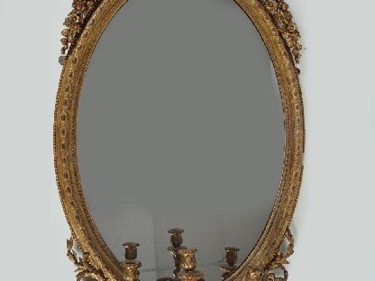 19TH-CENTURY GILT FRAMED OVERMANTEL MIRROR €1400 - 1800