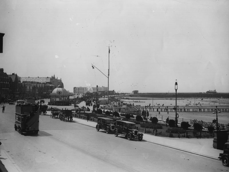 The seafront road at Morecambe, Lancashire, in around 1910