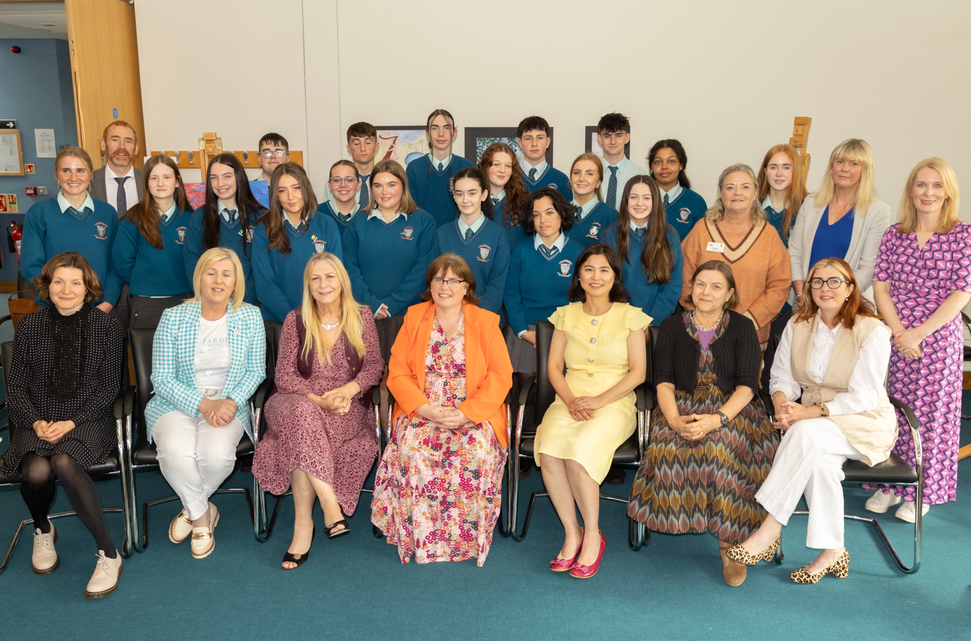 Click on the arrows to go through the photos by Joe Boland of North West Newspix Students from Coláiste Ailigh are hosting an exhibition, 'You, Me and Palliative Care' in Letterkenny today in partnership with Donegal Hospice. The exhibition – officially launched by Mairead Ní Mhaonaigh from Altan - at the Co Lab at ATU Letterkenny coincides with Palliative Care week, the theme for which is 'you, me and palliative care'. Earlier this year, Catherine Regan, the Director of Nursing, Donegal Hospice and Dr Jessica Sui, Consultant in Palliative Care, agreed that they wanted to look at something different that included the community for Palliative Care week. The joint collaboration was easy as the hospice gardens flow down to meet the school. Donegal Hospice and Coláiste Ailigh have partnered in several projects.Mmusic students have performed for patients in Donegal Hospice and employees in Coláiste Ailigh volunteer in the Hospice. By February, plans were well underway and the hospice met with art teacher Ann Marie NíChanainn and her students to discuss an art exhibition revolving around palliative care. “The aim was to dispel the myth of palliative care and get the student’s perception on what palliative care means to them,” Ms Regan said. “This project would allow them to have an individual response to the theme where they will have an opportunity to express their feelings and thoughts.” Dr Sui and Ms Regan with the help of Christina French, Irish Speaking Champion for the Hospice, gave a brief information session to the students and their teacher about what palliative care is, when the hospice gets involved and what they hope to achieve from the exhibition. Each piece of art is unique to the individual artist; it encompasses their own thoughts and feelings around palliative care. Art teacher Ms Ní Chanainn said: “The project’s nature was very close to the core values and ethos of the ETB which are Respect, Care & Community and indeed very well aligned with some of Donegal Hospice’s