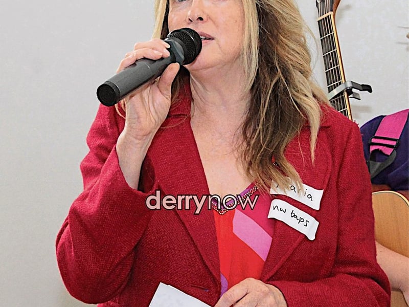 Marie, NW BAPS speaking at the celebration of world breastfeeding week launch held in St. Columb's Park House. 