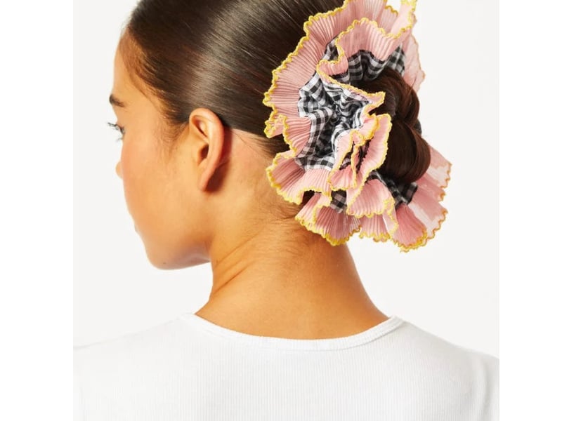 Skinny Dip London Gingham Frill Extra Large Scrunchie in Pink, £10