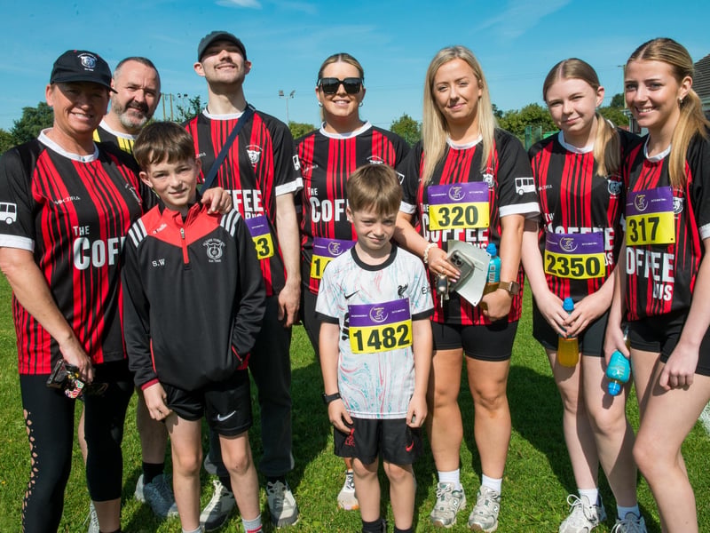Some members of the Kildare Town AFC ladies team with Finn and Seán Walshe, Willie and Daniel Dunne