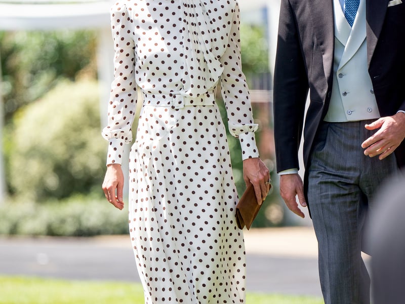 The Princess favours polka-dots for British sporting events, also sporting them at Royal Ascot in 2022, where Kate wore a dress by designer, Alessandra Rich, an Italian-sourced brand that launched in London in 2009.